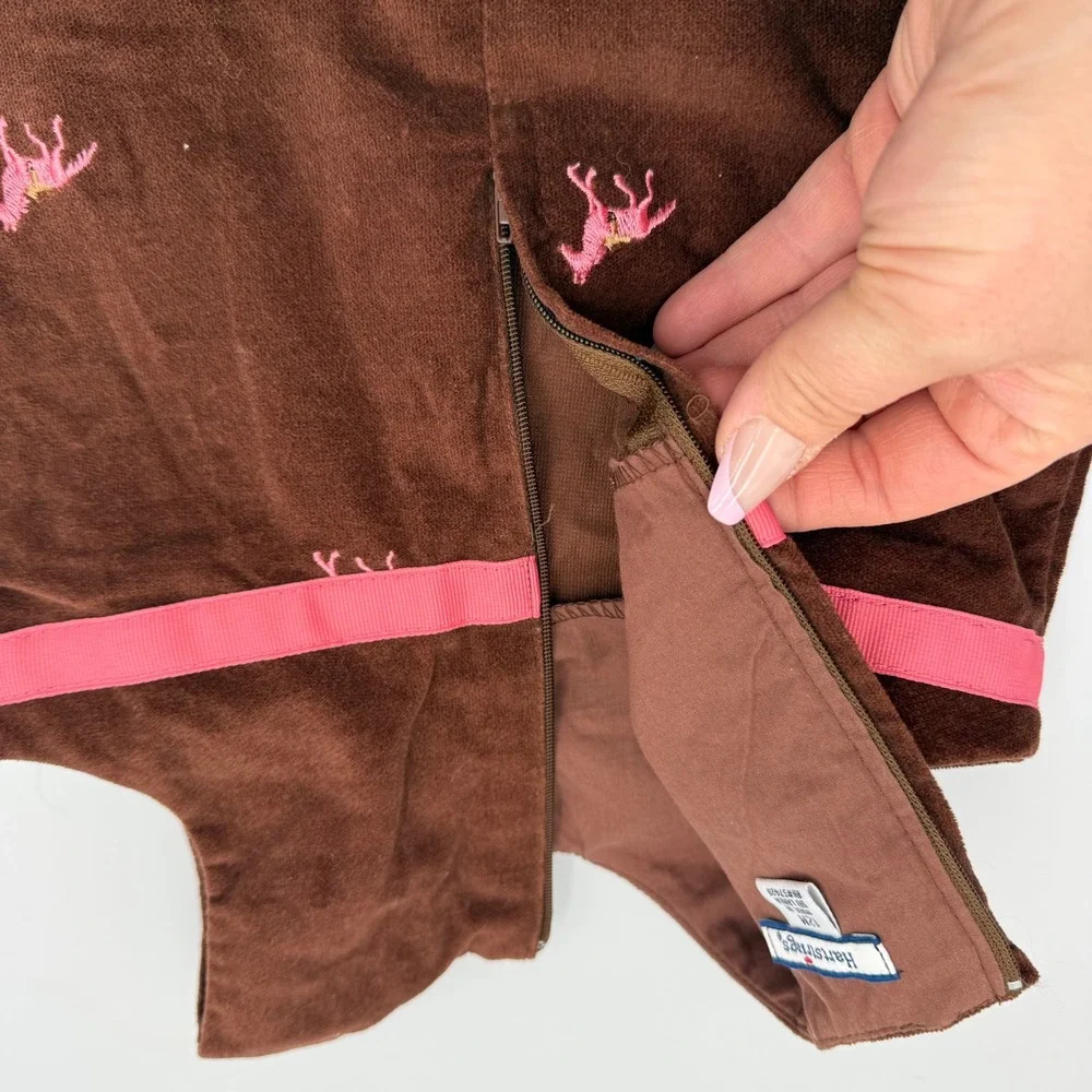 Hartstrings 12M‎ Embroidered Horse Dress 3 Pc Set Pink Brown Baby Girl Outfit